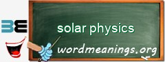 WordMeaning blackboard for solar physics